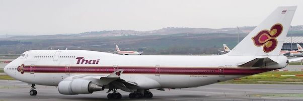 Boeing 747-400 Thai Airways Old Livery Flaps Down HS-TGY LH4173A