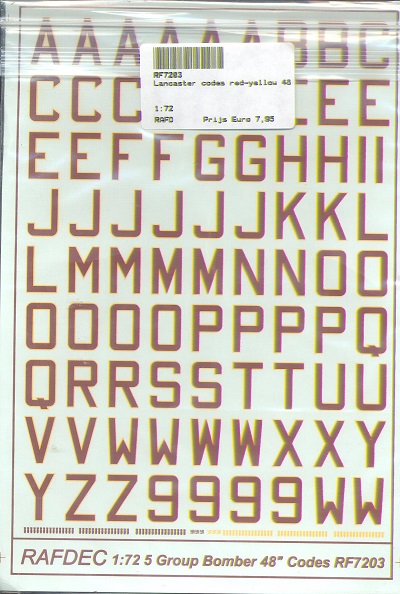 Lancaster codes red-yellow 48 inch (No5 group) RF7203