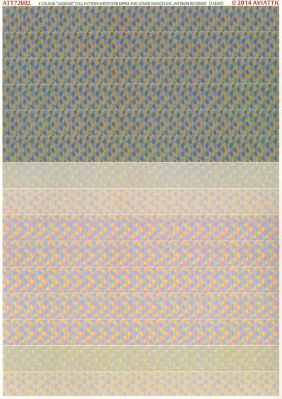 German Lozenge 4 colours full pattern wide for upper and lower surfacesincl interior reversed - Faded ATT72002