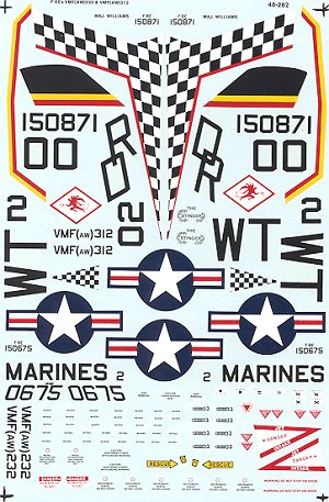 48-282 F8 Crusaders USMC (VMFAW232, VMFAW312) 48-282