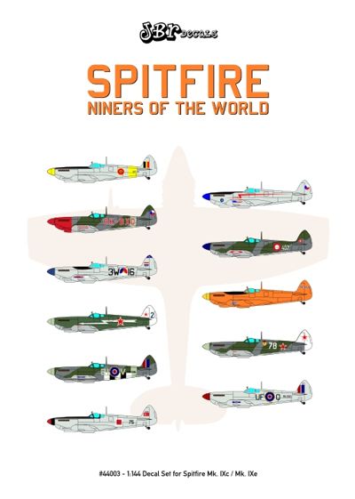 Spitfire Mk Niners of the World IXc // Mk IXe 1//144 jbr44003// JBr Decals