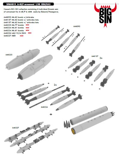 A4E/F Skyhawk Armament set (Eduard/Hasegawa) esin64819