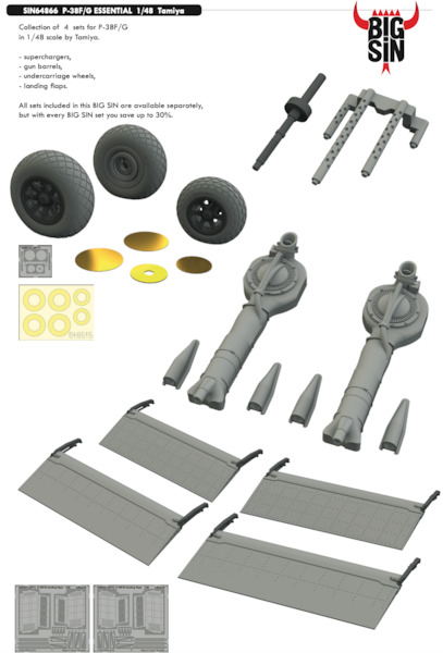 P38F/G Lightning Essential set (Tamiya) esin64866