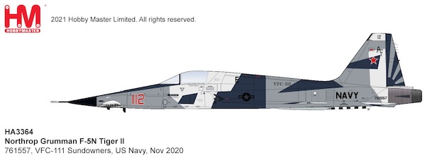 Northrop Grumman F-5N Tiger II 761557, VFC-111 Sundowners, US Navy, Nov 2020 HA3364