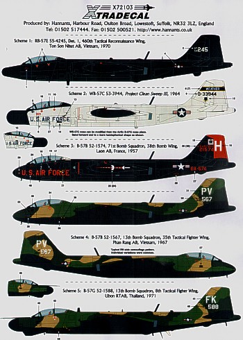 Martin B57B/FB57E,WC57C, B57G Canberra Part 2 X72103