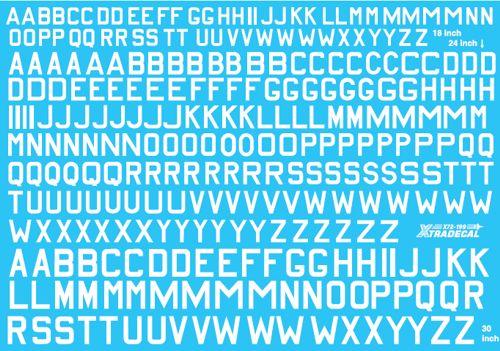 RAF White Code Letters (18, 24,30 Inch) X72199