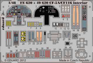 Detailset Northrop CF5A/CF116 Interior self adhesive (Kinetic) FE620