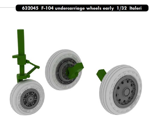 F104 Starfighter Undercarriage Wheels (early (Italeri) E632045