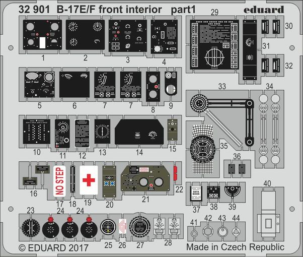 Detailset B17E/F Flying Fortress Front Interior (HK models) E32-901