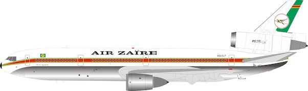 Douglas DC10-30 Air Zaire 9Q-CLT With Stand POLISHED IFDC10QC0919P