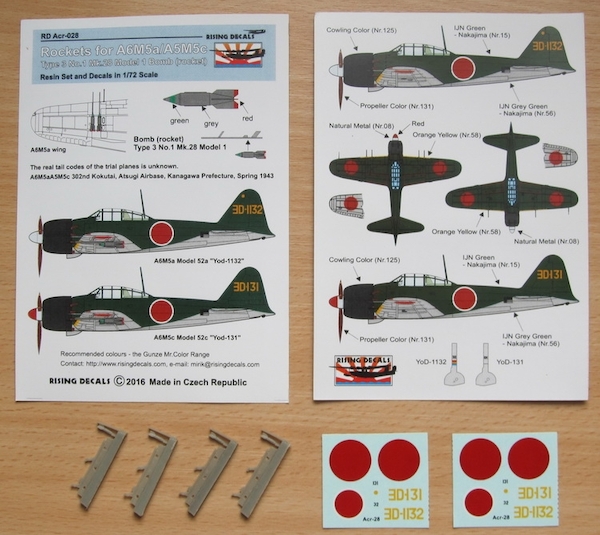 Rockets for A6M5a/A6M5c Zero (Type 3 no 1 Mk28 Model 1) RD-ACR.028