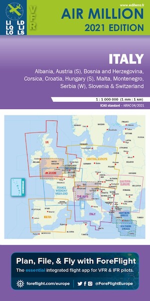 Italy: VFR Chart Italy 2021 3760249830369