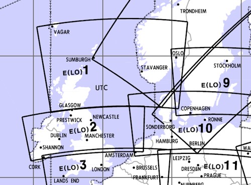 Low Altitude Enroute Chart Europe LO 1/2 (South Norway, Northsea, Scotland, Ireland, Mid UK) E(LO)1/2