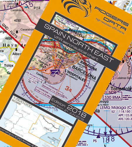 VFR aeronautical chart Spain North East 2018 ROGERS-ESP-NE