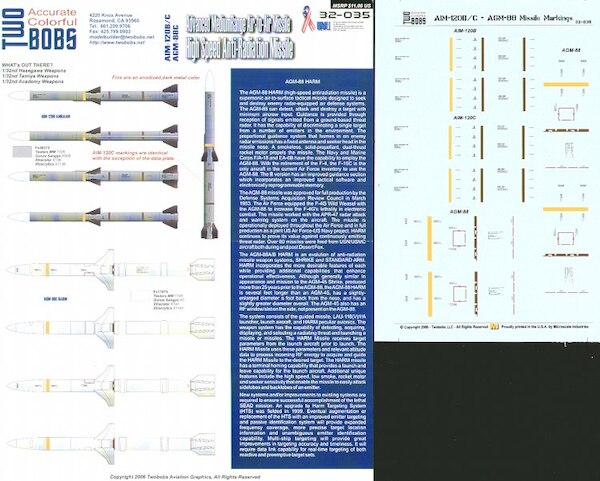 US AIM120B/C and AGM88C Missile markings TB32-035
