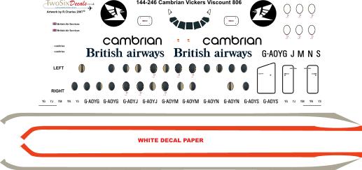 Vickers Viscount 800 (Cambrian - orange, final scheme ) 144-246