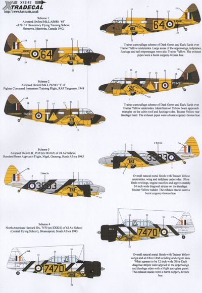 Commonwealth trainers (Oxford,Harvard, Anson, Battle, Spitfire MKIX) X72143