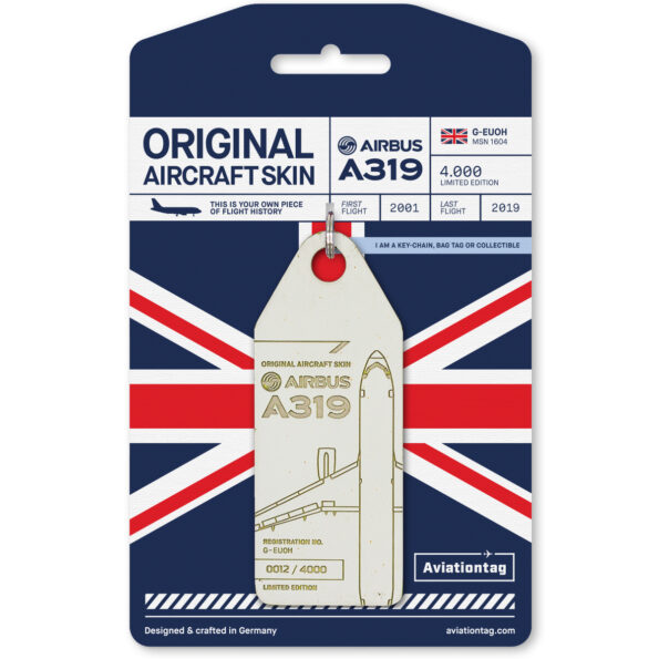 Keychain made of real aircraft skin: A319 G-EUOH 4260411671527