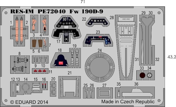 Detailset Focke Wulf FW190D-9 (Tamiya) RESIMPE72040