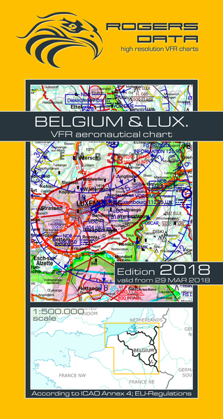 VFR aeronautical chart Belgium-Luxembourg 2018 ROGERS-BELU