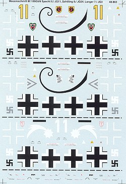 48-863 Bf109E-5/6 Specht II./JG11, Schilling 9./JG54, Langer 7./JG3 48-863