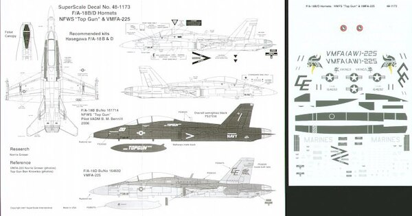 48-1173 F/A18B/D Hornet (NFWS Top Gun & VMFA225) 48-1173