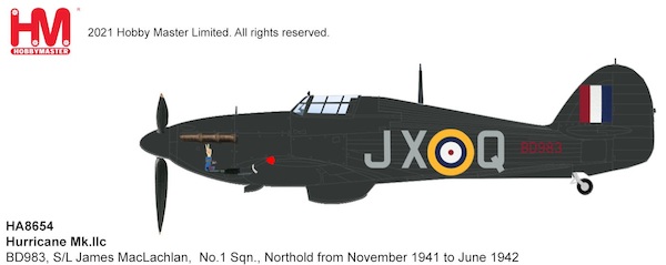 Hawker Hurricane Mk.IIc RAF BD983, S/L James MacLachlan, No.1 Sqn., Northold from November 1941 to June 1942 HA8654