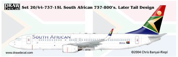 B737-800 (South African Later tail Design) 44-737-15L
