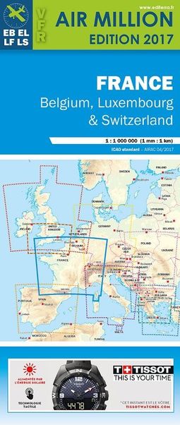 France: VFR Chart France Day Air Million 2017 (includes Belgium, Luxembourg and Switzerland airspace) VFRFRJ2017