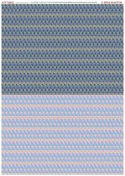 German Lozenge 5 colours full pattern wide for upper and lower surfaces - Faded ATT72012