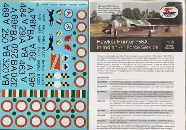 Hawker Hunter F56A in Indian Air Force Service TRD48-001