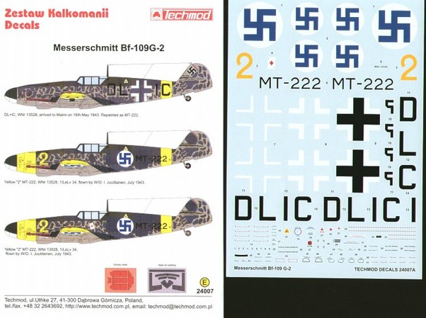 Messerschmitt BF109G-2 (Finnish) 24007