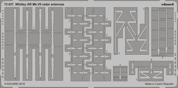 Detailset Whitley GR MKVII Radar Antenas (Airfix) E72-637