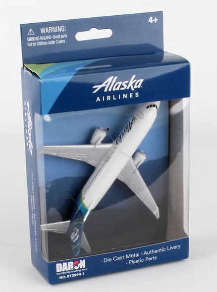 Single Plane for Airport Playset (Boeing 737 Alaska Airlines) RT3994-1