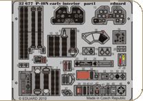 Detailset Curtiss P40N Warhawk Early Interior Self Adhesive (Hasegawa) E32-677