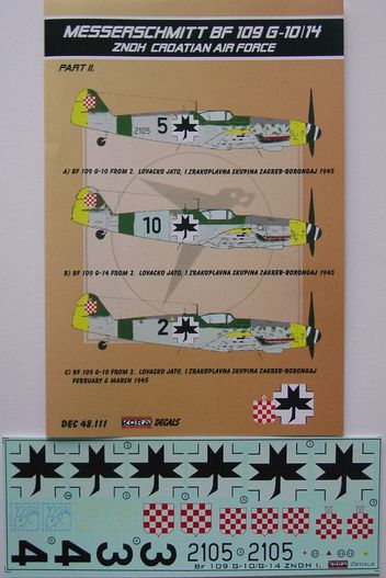 Messerschmitt BF109G-10 (ZNDH Croatian Air Force) part I KDEC48110