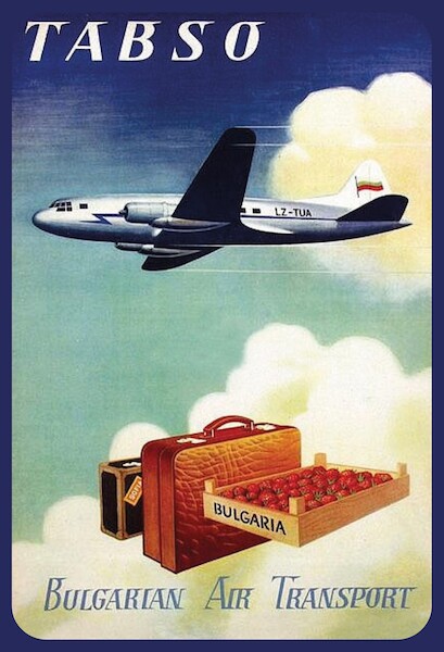 TABSO Bulgarian Air Transport Ilyushin IL-12 Vintage metal poster metal sign  AV0028
