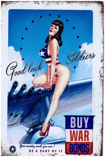 Good Luck Soldiers, Buy War Bonds pin up metal poster metal sign YD6789DI