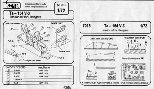 TA154 Moskito Interior set (Hasegawa) CMKA7015