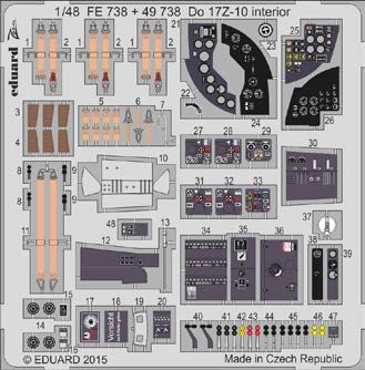 Detailset Dornier Do17Z-10 interior - self adhesive (ICM) E49-738