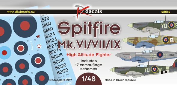 Spitfire Mk.VI/VII/IX High-Altitude Fighter (17 camo schemes) DK48014