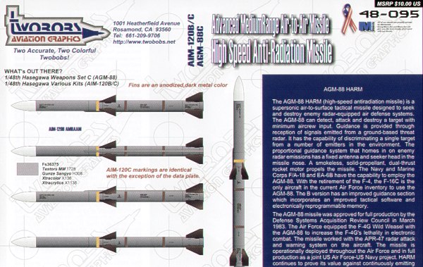 Missile Markings for AGM-88 HARM and AIM-120B/C AMRAAM tb48-095