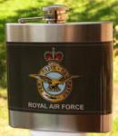 Stainless steel Hip Flask RAF olive backround 014