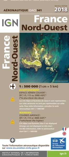 ICAO chart France 941 North West (Nord-Ouest) Edition 2018 IGN-941