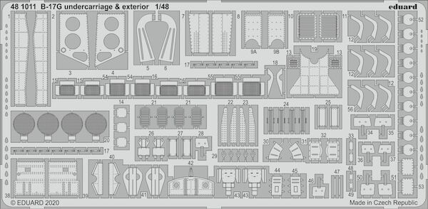 Detailset B17G Flying Fortress undercarriage and Exterior (Hong Kong Models) E48-1011