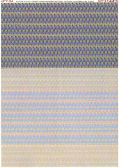 German Lozenge 5 colours full pattern wide for upper and lower surfaces incl interior reversed - Faded ATT72006