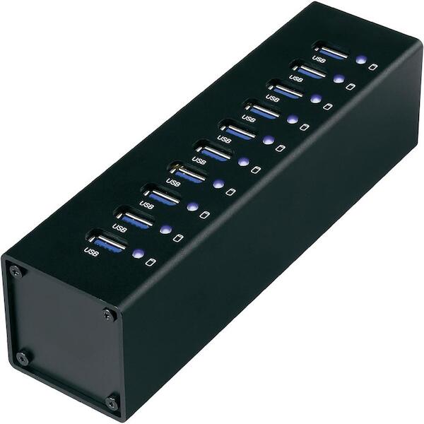 Renkforce Aluminium Industry USB 3.0 10-Port Hub 4053199516988