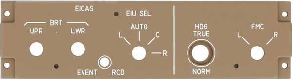 B747 Lower EICAS panel. P74B8