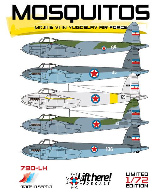 Mosquitos MKIII, MKVI in Yugoslav Air Force 790LH