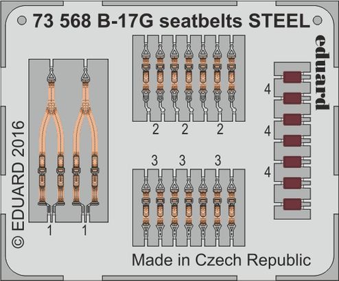 Detailset Boeing B17G Flying Fortress Seatbelts (STEEL) (Airfix) E73-568